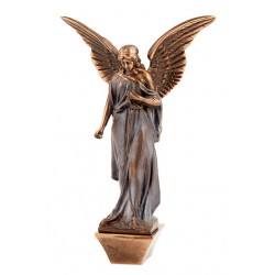 Engel auf Sockel Bronze